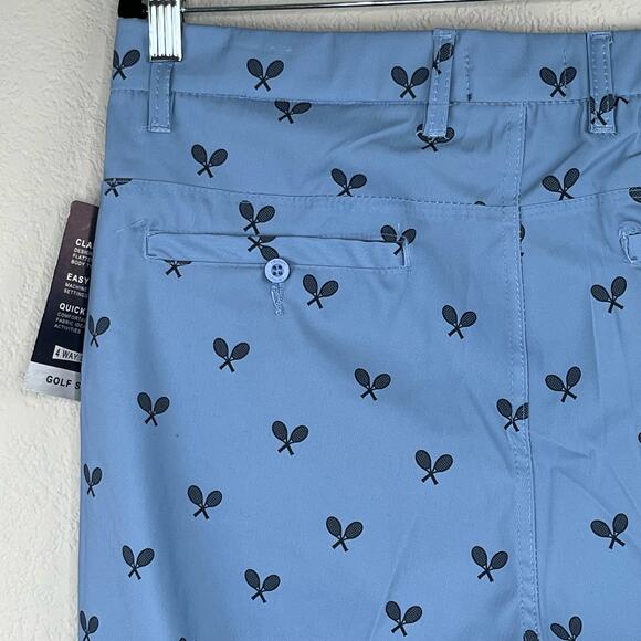 Golf Surf & Swim Co. Light Blue Riviera Tennis Print Chino Golf Shorts 32 NWT - Picture 11 of 15